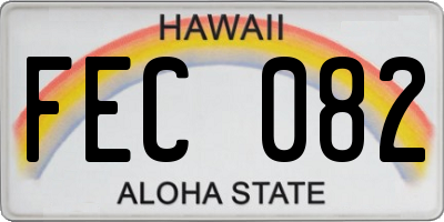 HI license plate FEC082
