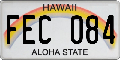 HI license plate FEC084