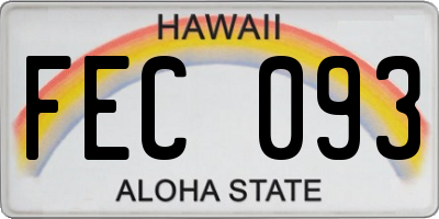 HI license plate FEC093