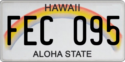 HI license plate FEC095