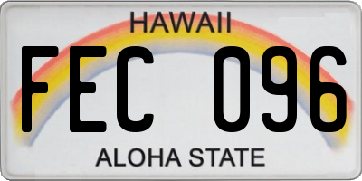 HI license plate FEC096
