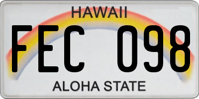 HI license plate FEC098