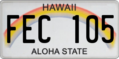 HI license plate FEC105