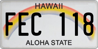 HI license plate FEC118