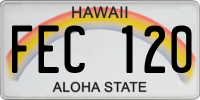 HI license plate FEC120