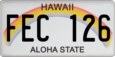 HI license plate FEC126