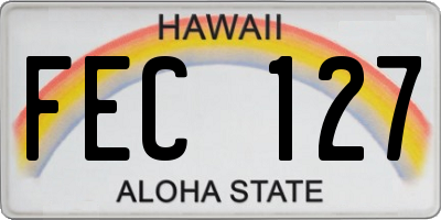 HI license plate FEC127