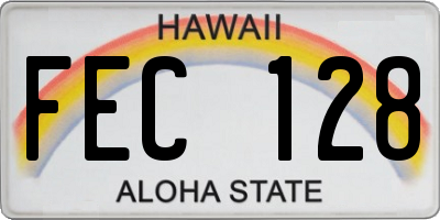 HI license plate FEC128