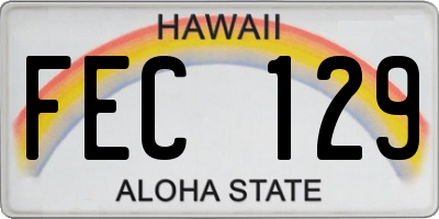 HI license plate FEC129