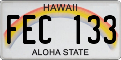 HI license plate FEC133