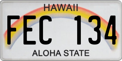 HI license plate FEC134