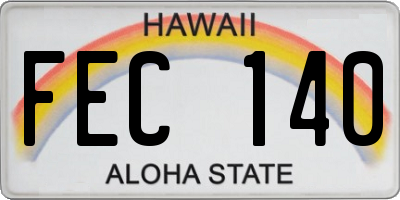 HI license plate FEC140