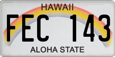 HI license plate FEC143
