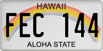 HI license plate FEC144