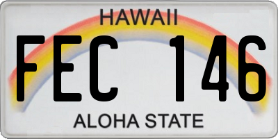 HI license plate FEC146