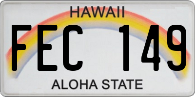 HI license plate FEC149