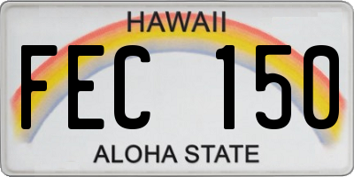HI license plate FEC150