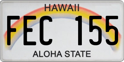 HI license plate FEC155