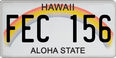 HI license plate FEC156