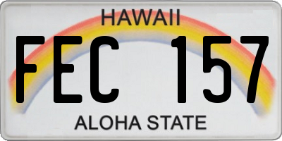 HI license plate FEC157