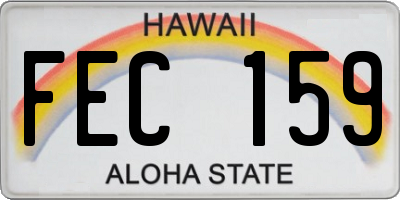 HI license plate FEC159