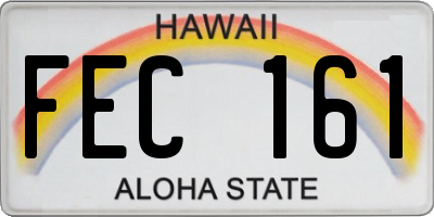 HI license plate FEC161