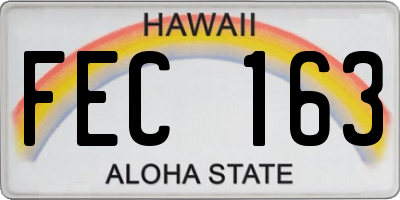 HI license plate FEC163