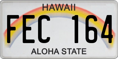 HI license plate FEC164