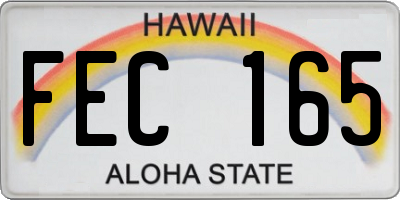HI license plate FEC165