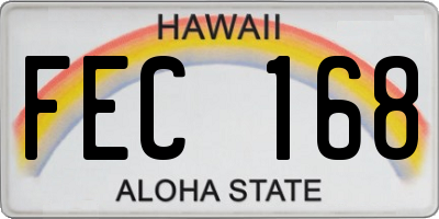 HI license plate FEC168