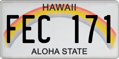 HI license plate FEC171
