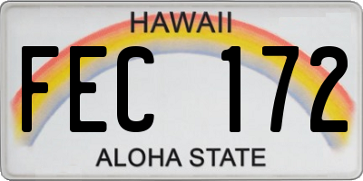 HI license plate FEC172