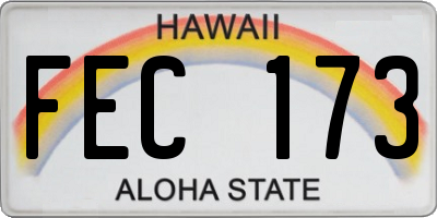 HI license plate FEC173