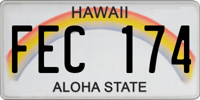 HI license plate FEC174