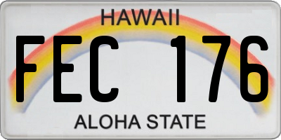 HI license plate FEC176