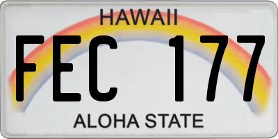 HI license plate FEC177