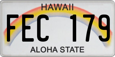 HI license plate FEC179
