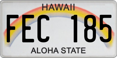 HI license plate FEC185