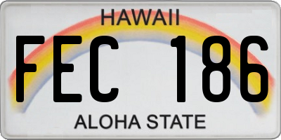 HI license plate FEC186