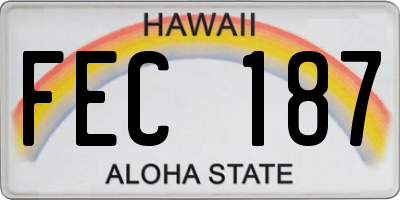 HI license plate FEC187