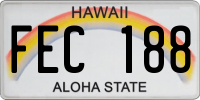 HI license plate FEC188