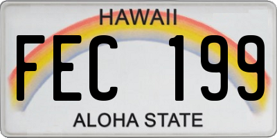 HI license plate FEC199