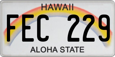 HI license plate FEC229