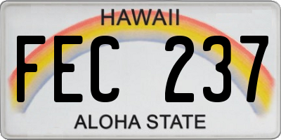 HI license plate FEC237