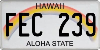 HI license plate FEC239