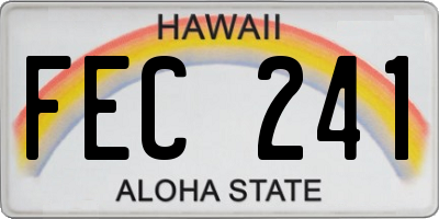 HI license plate FEC241