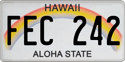 HI license plate FEC242