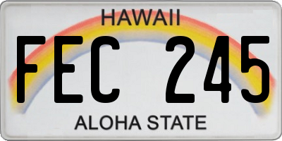 HI license plate FEC245