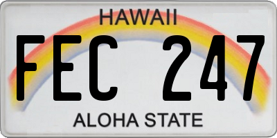 HI license plate FEC247