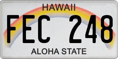 HI license plate FEC248